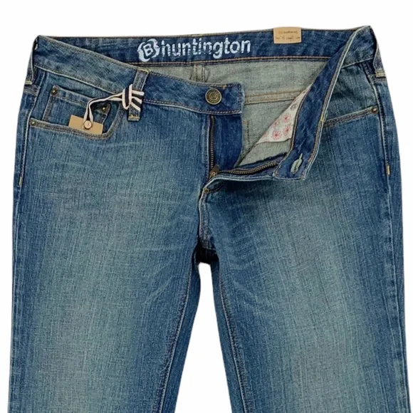 Y2K Style Flare Stretch Bullhead Huntington Blue Jeans - Picture 6 of 16